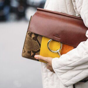 Chloé Multicolour Leather & Suede Patchwork Faye Crossbody Bag